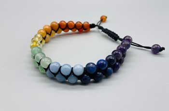 6mm 7 Chakra double weave bracelet